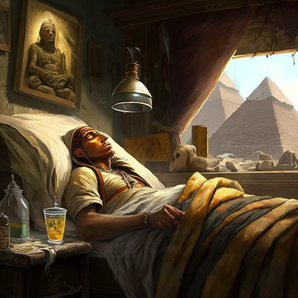 Nasus, sick on the bed.